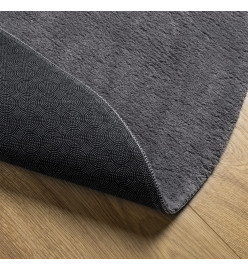 Tapis à poils courts doux et lavable anthracite Ø 80 cm