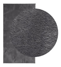 Tapis à poils courts doux et lavable anthracite 60x110 cm