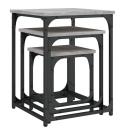Tables basses gigognes 3 pcs sonoma gris bois d'ingénierie