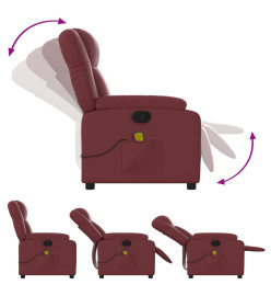 Fauteuil de massage inclinable Rouge bordeaux Similicuir