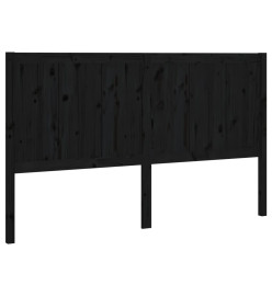 Tête de lit Noir 185,5x4x100 cm Bois massif de pin