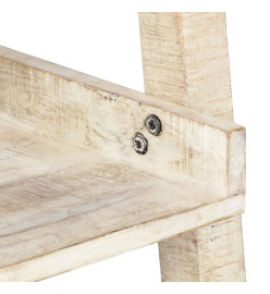 Étagère à échelle Blanc 75x37x205 cm Bois de manguier solide