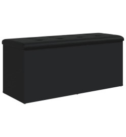 Banc de rangement noir 102x42x45 cm bois d'ingénierie