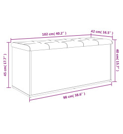 Banc de rangement chêne marron 102x42x45 cm bois d'ingénierie