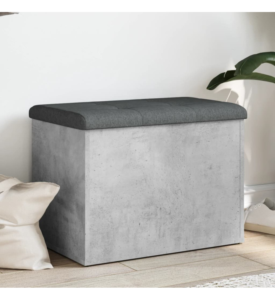 Banc de rangement gris béton 62x42x45 cm bois d'ingénierie