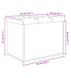 Banc de rangement gris béton 62x42x45 cm bois d'ingénierie