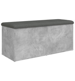 Banc de rangement gris béton 102x42x45 cm bois d'ingénierie