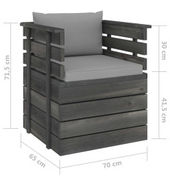 Salon palette de jardin 7 pcs avec coussins Bois de pin massif