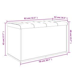 Banc de rangement chêne marron 82x42x45 cm Bois d'ingénierie