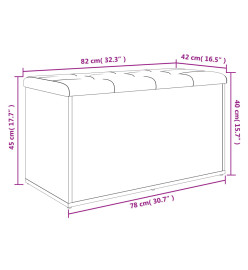 Banc de rangement chêne fumé 82x42x45 cm Bois d'ingénierie