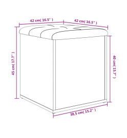 Banc de rangement chêne sonoma 42x42x45 cm bois d'ingénierie