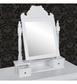 Coiffeuse avec miroir pivotant rectangulaire MDF