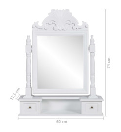 Coiffeuse avec miroir pivotant rectangulaire MDF