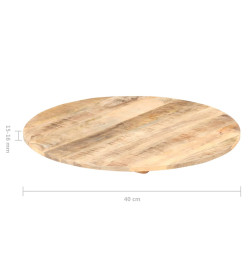 Dessus de table Bois de manguier solide Rond 15-16 mm 40 cm