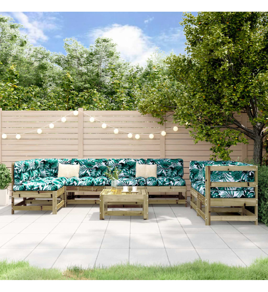 Salon de jardin 8 pcs bois de pin imprégné Salon de jardin 8 pcs bois de pin imprégné