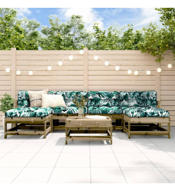 Salon de jardin 7 pcs bois de pin imprégné