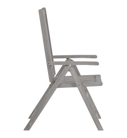 Chaises inclinables de jardin avec coussins 8 pcs Gris Acacia