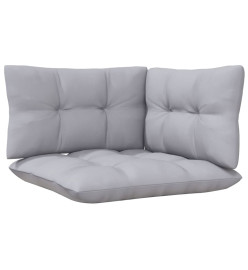 Salon de jardin 6 pcs avec coussins gris Bois de pin