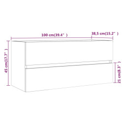 Armoire de lavabo Sonoma gris 100x38,5x45 cm Bois d'ingénierie