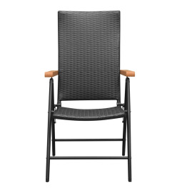 Ensemble de salle à manger de jardin 7 pcs Noir et marron