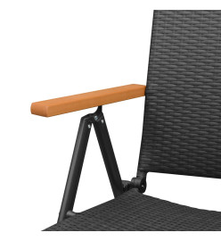 Ensemble de salle à manger de jardin 7 pcs Noir et marron