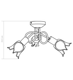 Plafonnier et abat-jour verre transparent 3 ampoules E14 Tulipe