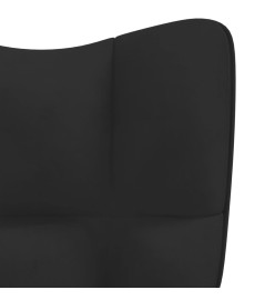 Chaise de relaxation avec repose-pied Noir Velours