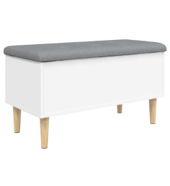 Banc de rangement blanc 82x42x46 cm bois d'ingénierie