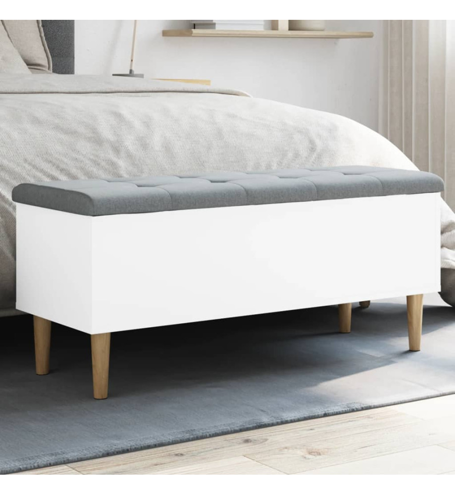 Banc de rangement blanc 102x42x46 cm bois d'ingénierie