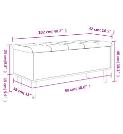 Banc de rangement blanc 102x42x46 cm bois d'ingénierie