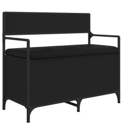 Banc de rangement noir 85,5x42x73,5 cm bois d'ingénierie