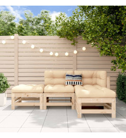 Salon de jardin 4 pcs bois massif de pin