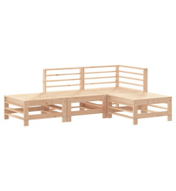 Salon de jardin 4 pcs bois massif de pin