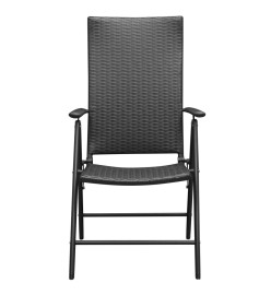 Ensemble de salle à manger de jardin 7 pcs Noir