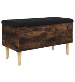 Banc de rangement chêne fumé 82x42x46 cm bois d'ingénierie