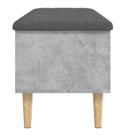 Banc de rangement gris béton 102x42x46 cm bois d'ingénierie