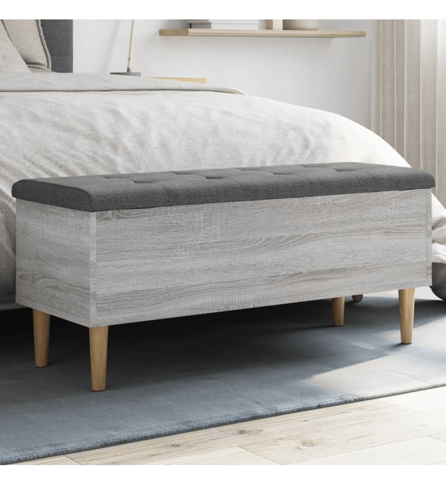 Banc de rangement sonoma gris 102x42x46 cm bois d'ingénierie