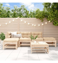 Salon de jardin 6 pcs Bois de pin massif