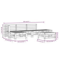 Salon de jardin 6 pcs Bois de pin massif