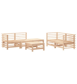 Salon de jardin 6 pcs Bois de pin massif