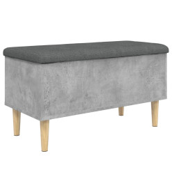 Banc de rangement gris béton 82x42x46 cm bois d'ingénierie