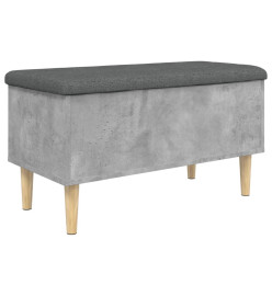 Banc de rangement gris béton 82x42x46 cm bois d'ingénierie