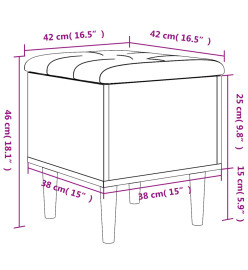 Banc de rangement chêne fumé 42x42x46 cm bois d'ingénierie