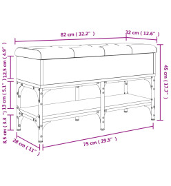 Banc à chaussures chêne marron 82x32x45 cm bois d'ingénierie