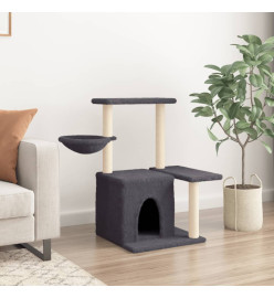 Arbre à chat avec griffoirs en sisal Gris foncé 83 cm