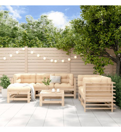 Salon de jardin 7 pcs Bois de pin massif
