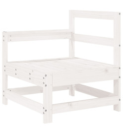 Salon de jardin 7 pcs Blanc Bois de pin massif
