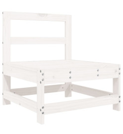 Salon de jardin 7 pcs Blanc Bois de pin massif