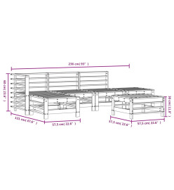 Salon de jardin 6 pcs bois massif douglas