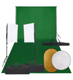 Kit de studio photo avec éclairage toile de fond et réflecteur